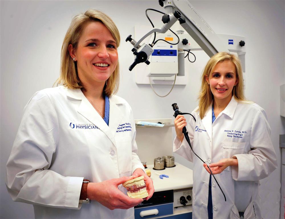 Dr. Shelley Taylor, left, dentist, and Dr. Andrea Lewis, ear, nose, and throat specialist