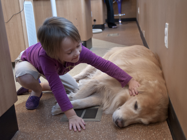 Layla Stieb of Corinth gives a loving pat to Sophie