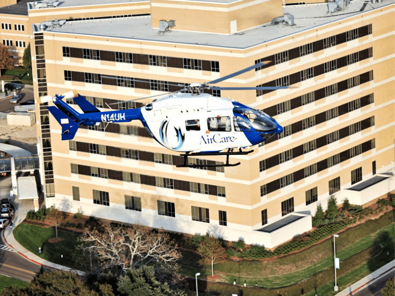 AirCare 1, one of UMMC's two medical transport helicopters.