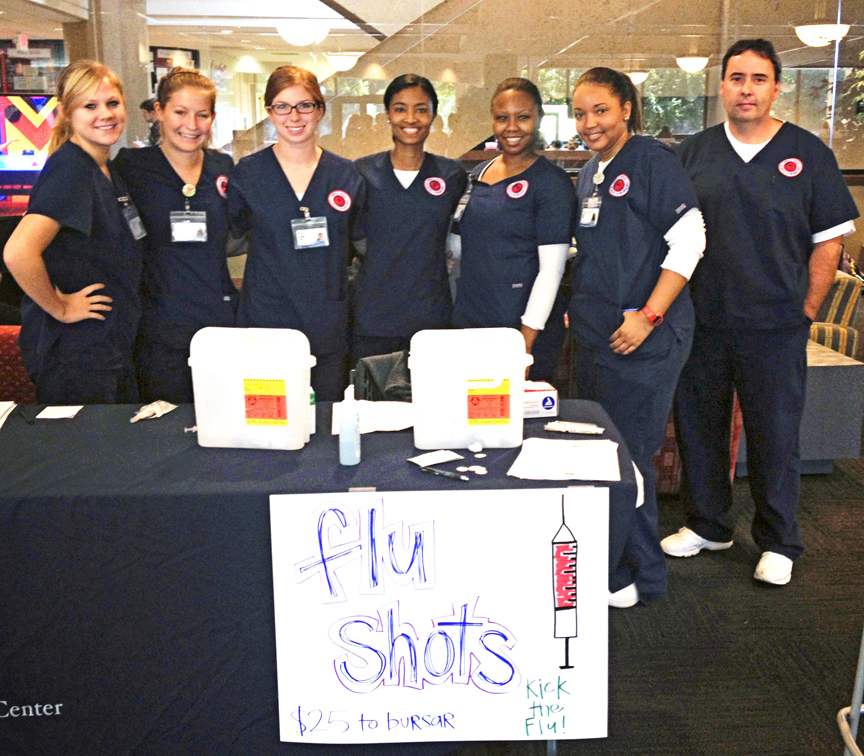Senior Traditional BSN students administered about 150 flu vaccinations on the Ole Miss campus in October.