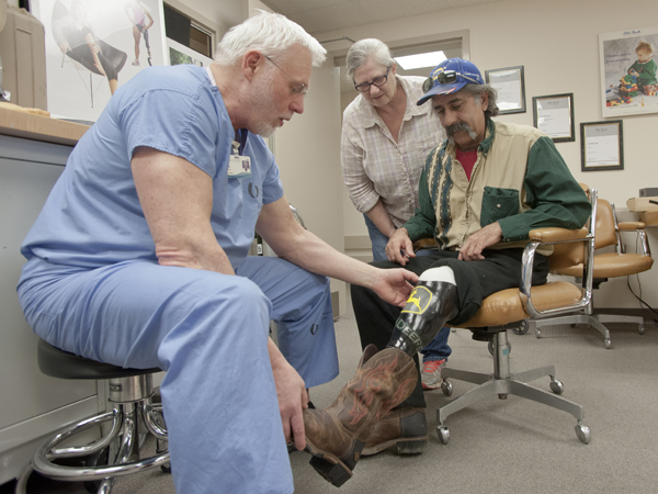 Boot-scootin’ on a new leg: Patients travel far for prosthetic expertise