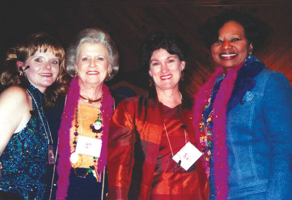 Barbara Kellett, left, Pat Fordice, Theresa Bridges, center, and Juanita Phillips