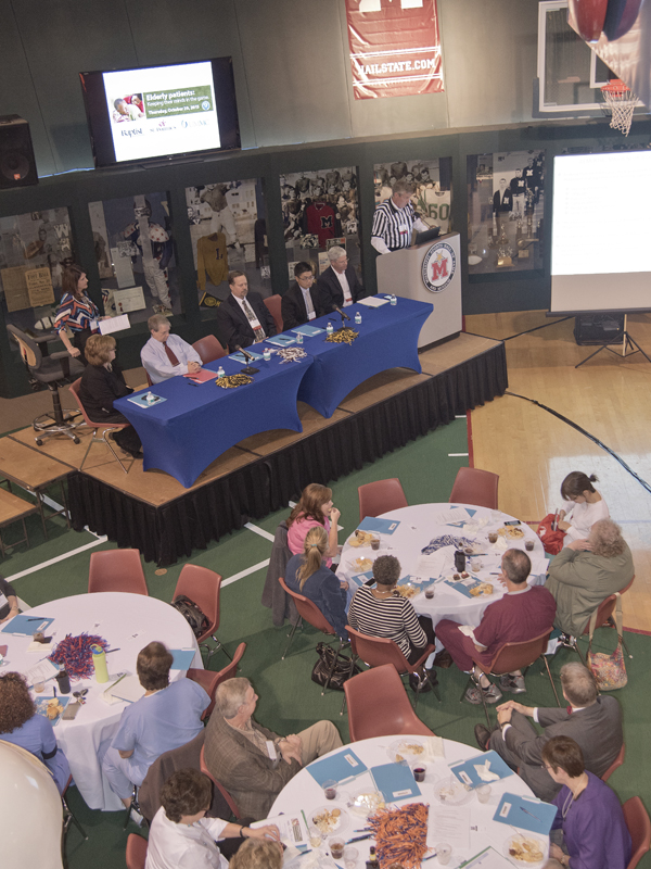 About 100 caregivers and continuing medical education staff from UMMC, St. Dominic Hospital and Baptist Medical Center took part Oct. 29 in a first-time CME collaboration at the Mississippi Sports Hall of Fame and Museum.