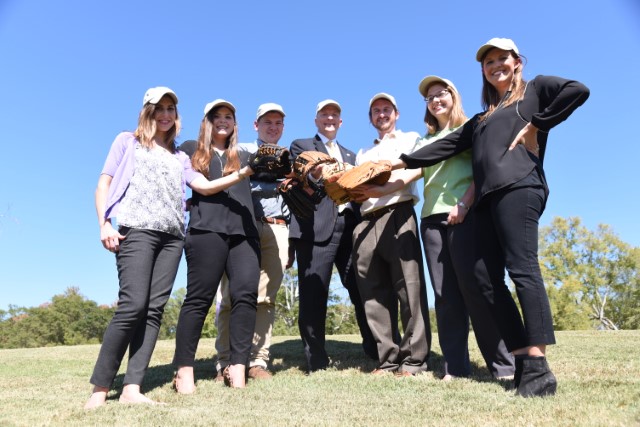 Office of Development staff preparing to make the campaign's first pitch include, from left, Ruth Thomas, Ellery Stricklin, Andrew Russell, Travis Bradburn, John Clark Packer, Tara Brock and Lauren Clay.