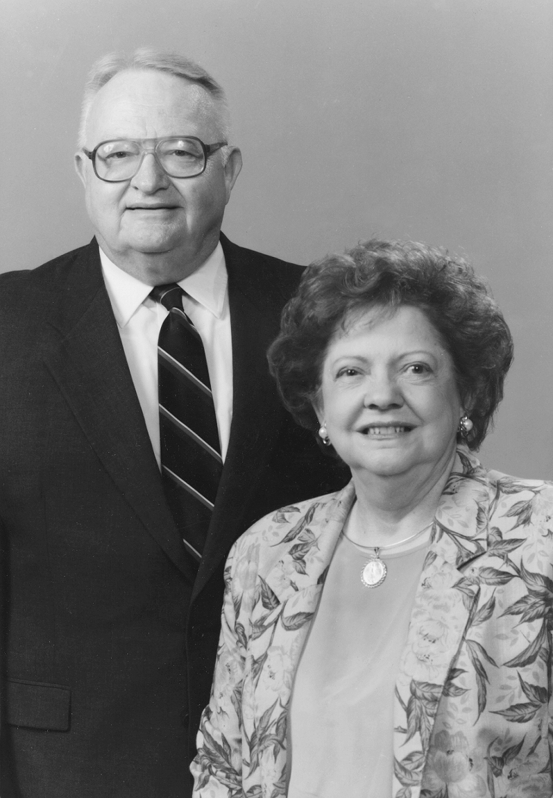 Nelson with his bride of 61 years, Annie Lee