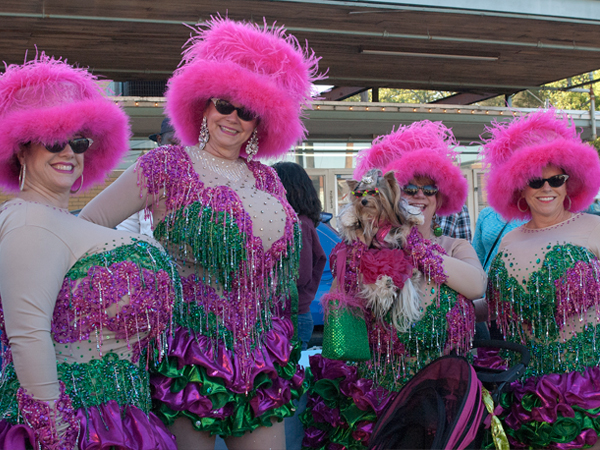 The Sweet Potato Queen herself and Zippity Doo Dah Parade founder Jill Conner Browne, second from left, stands with her court.