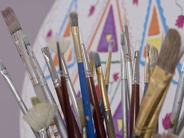 Paint brushes used by patients during art therapy sessions