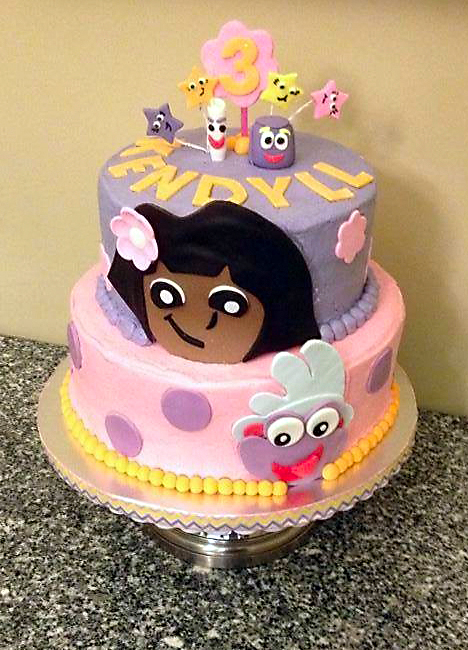 Bidwell and Lee created a Dora-themed cake for the nonprofit Icing Smiles, Inc.
