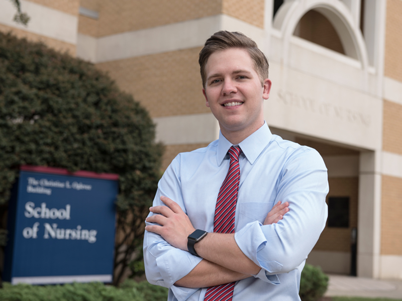 William Thomas, in his final year of the traditional BSN program in the School of Nursing, is the 2017-18 president of the Associated Student Body.