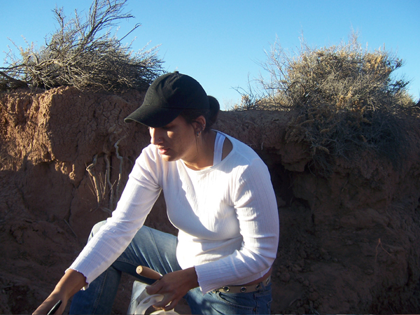 Berry works at the Pottery Mound, New Mexico dig site during while earning her doctorate.