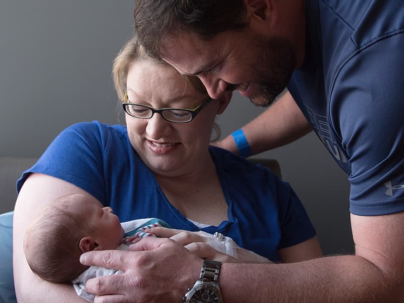 Joey and Amanda Vowell of Ackerman spend precious moments getting to know their newborn son, Renner, in the Mother Baby Unit at the Winfred L. Wiser Hospital for Women and Infants.