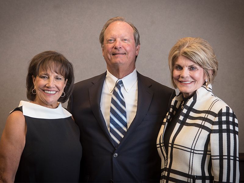 New Friends of Children's Hospital board chair Sidney Allen is flanked by outgoing chair Sara Ray, left, and the nonprofit's first chair, Suzan Thames.