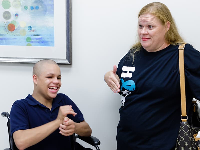 Dixie Bergeron of Petal finds specialty care closer to home for son Jacoby since pediatric neurologist Dr. Mark Lee began seeing patients one day each week at the Children's of Mississippi clinic in Hattiesburg.
