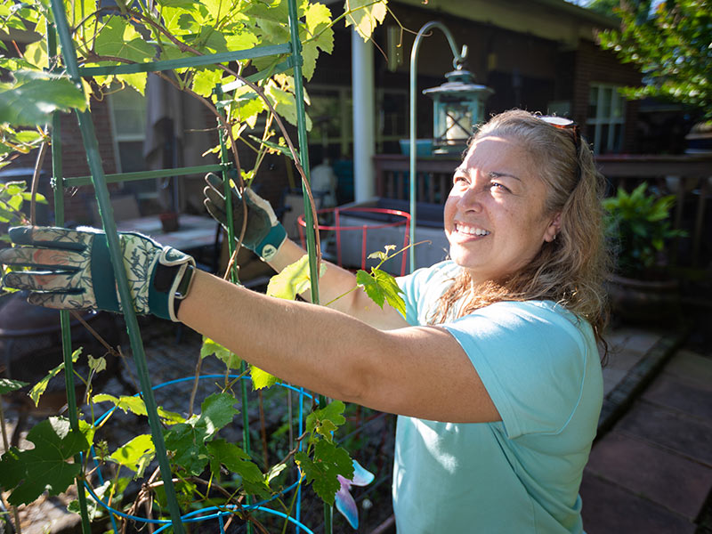 Ricketts said time in her garden, sitting with her dogs or doing some limited work on plants, helped her recover from breast cancer surgeries.