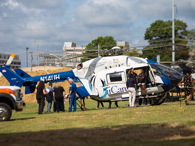UMMC's AirCare, Mississippi's most advanced medical helicopter transport, is a key emergency response vehicle flown in conjunction with the Mississippi Center for Emergency Services.