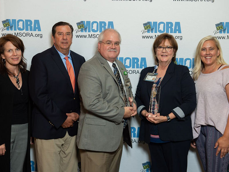 Among UMMC staff members representing the Medical Center at the Spero Awards were, from left, Julie Kilpatrick, Don Horn, Dean Henderson, Terri Gillespie and Brandi Nester.