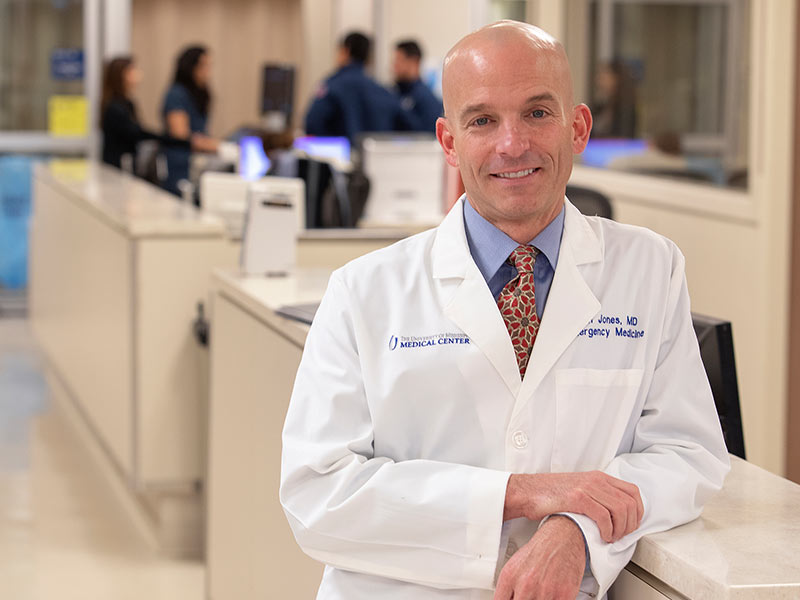 Dr. Alan Jones, professor and chair of emergency medicine at UMMC, led a national study to test a new treatment for septic shock. Published in JAMA Network Open December 21, the clinical trial is among the first to use an adaptive design, touted by the Food and Drug Administration as the future of clinical trials.