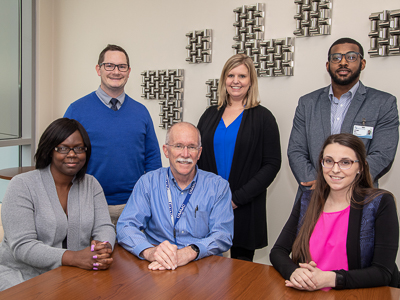The Be-HIP team includes, seated from left, Natalie Stuckey, Dr. Robert Annett, Amanda Cox, and, standing, Dr. Dustin Sarver, Ann Skelton and Christopher Clark.