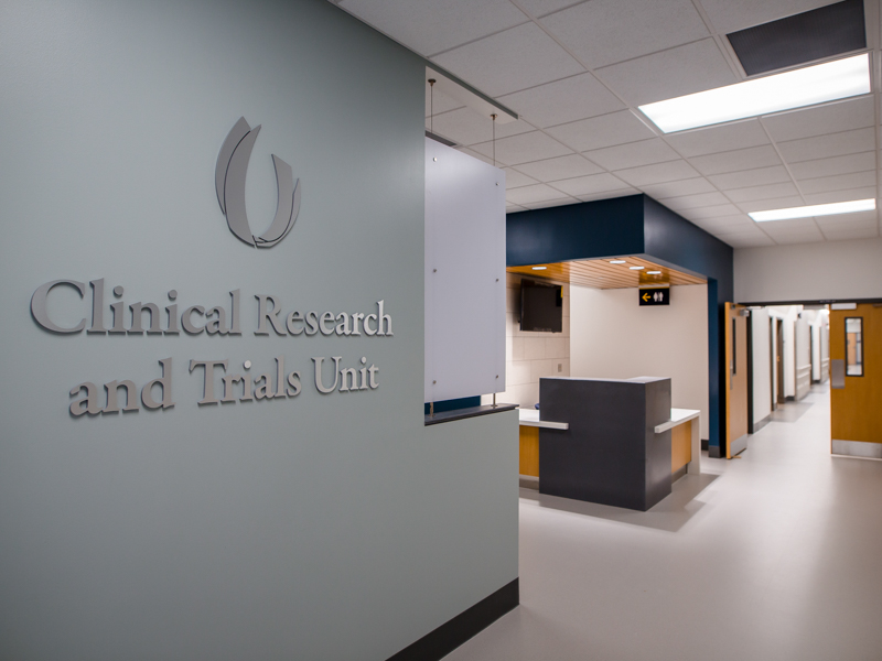 The entrance to the new Clinical Research and Trials Unit at UMMC.