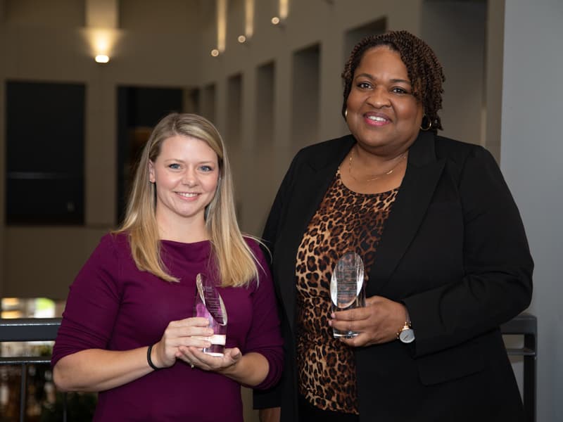 Meritorious Research Service-Staff award recipients Ashley Johnson and Gloria Minniefield