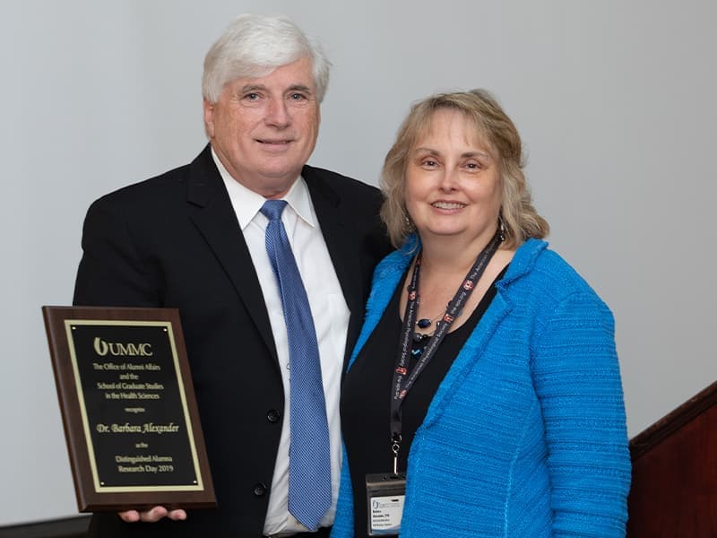 Dr. Joey Granger, dean of the SGSHS, and Dr. Barbara Alexander, the 2019 SGSHS Distinguished Alumna.