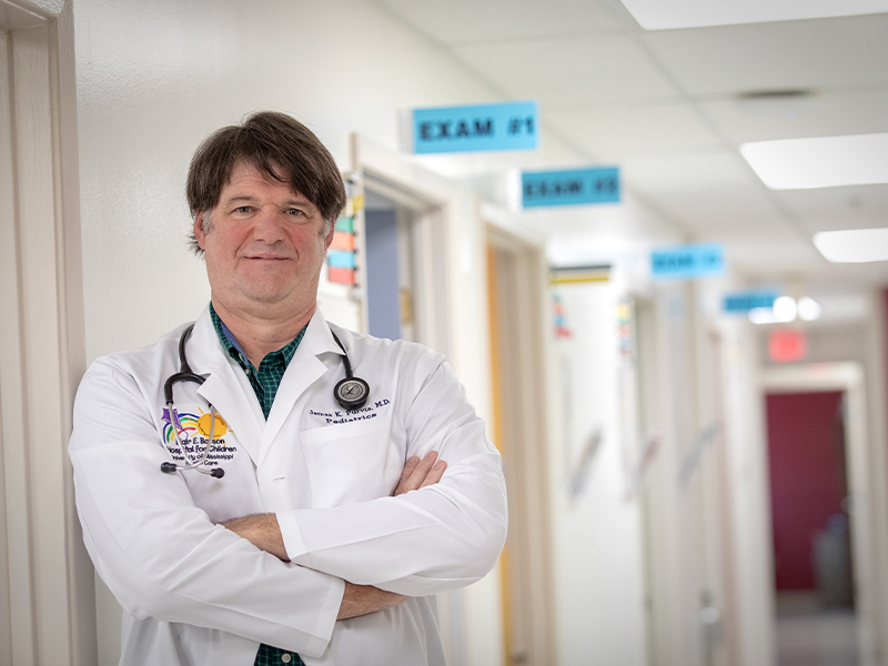 Dr. James Purvis offers clinical care and trains pediatric residents and medical students at the Children's of Mississippi North Clinic in Jackson.