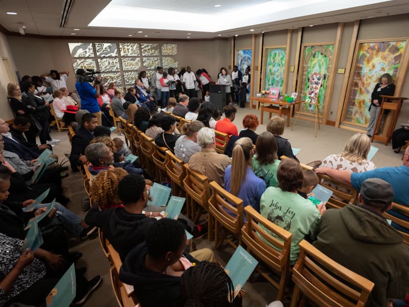 A standing-room only crowd attended Friday's Wall of Heroes ceremony.