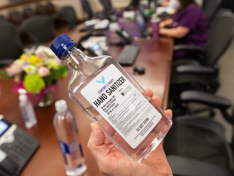 Closeup of hand sanitizer.