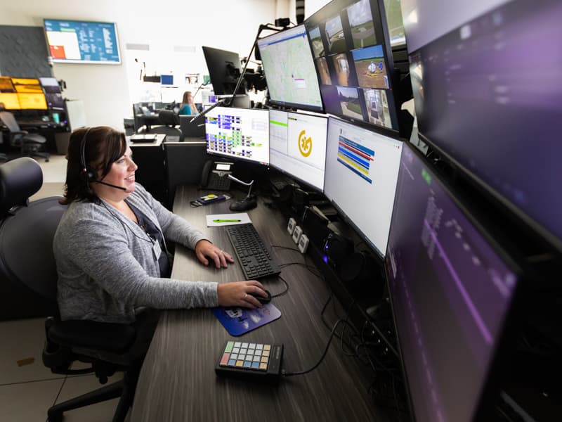 Stationed at MED-COM, Amy Shook, communications specialist, is part of the team making sure resources and responders go where they're needed whenever natural disasters and other calamities strike.