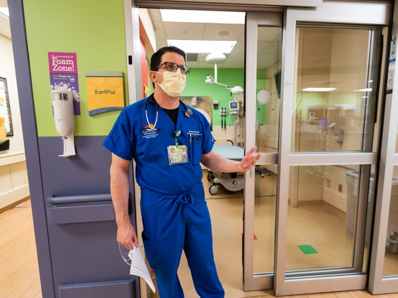 Dr. Benji Dillard, division chief of Pediatric Emergency Medicine, leads a staff that has administered more than 2,000 COVID tests to pediatric patients.