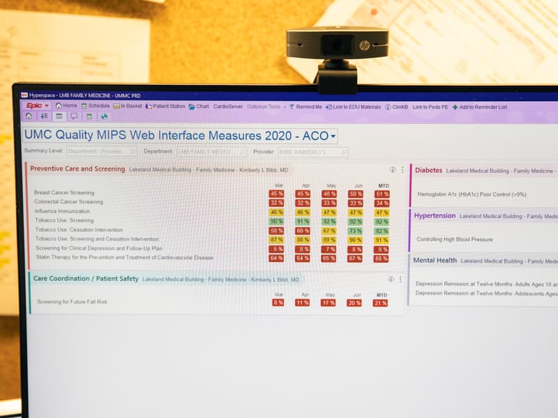 UMMC providers, using the Healthy Planet program in a patient's Epic electronic medical record, can keep up with necessary preventive care and screening for health concerns such as hypertension, diabetes and cardiovascular disease.