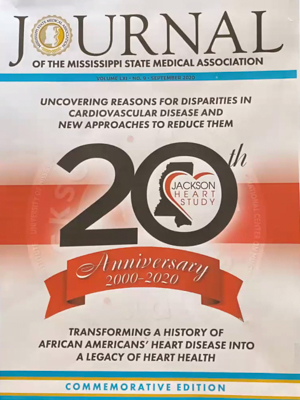The cover of the Journal of the Mississippi State Medical Association's September 2020 issue celebrating the Jackson Heart Study.
