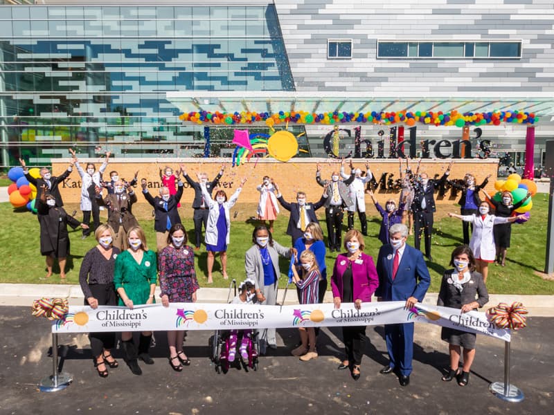 Ribbon cut on Kathy And Joe Sanderson Tower at Children's Of