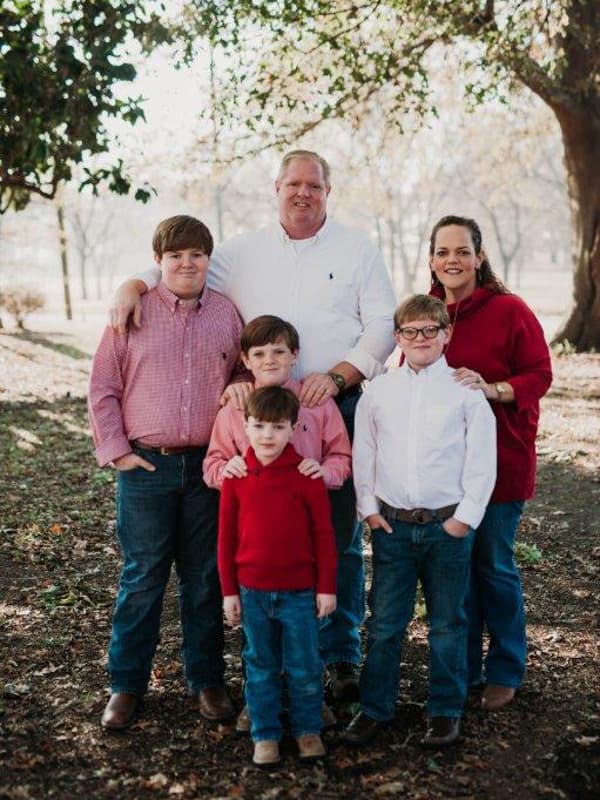 Katie Patterson and her husband David have four sons, John Kastens, foreground, and, from left, Samuel, Nicholas and Reilly.