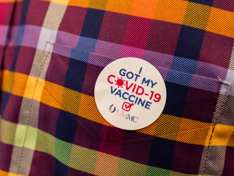 UMMC's front-line employees received stickers after their COVID-19 vaccinations.