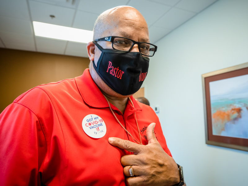 The Rev. Keith Rouser sets an example for the congregants of Ridley Hill Missionary Baptist Church in Madison.