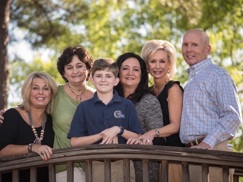 The Triplett family made their gift toward the construction of the Sanderson Tower in part because of their personal experiences at UMMC. From left are Lou Ann Woidtke, Suzy Fuller, Felton Walker and his mother, Liz Walker, Diane Holloway and Chip Triplett. 