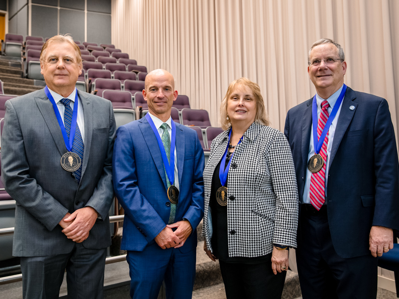 Billy S. Guyton Distinguished Professors from left, Dr. Richard Roman, Dr. Alan Jones, Dr. Barbara Alexander and Dr. Robert Brodell.