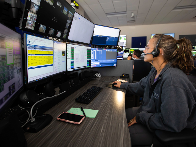 Jean Dobbs, Mississippi MED-COM communications specialist, scans a list of medical transport vehicles scheduled to arrive at UMMC's pediatric and adult emergency departments.