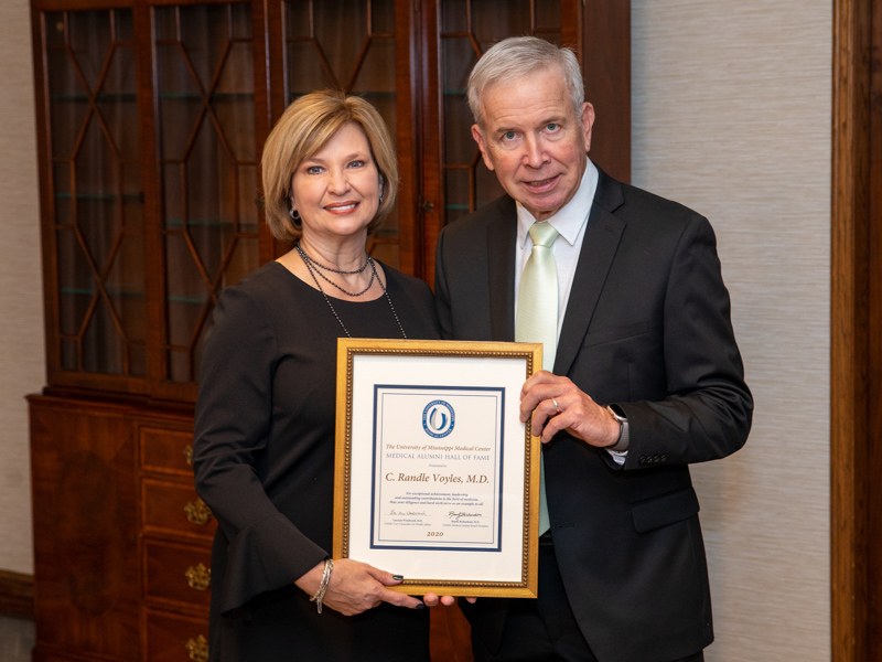 “I want to sincerely thank [UMMC for this honor]. It will really dress up an obituary.” – Dr. C. Randle “Randy” Voyles, Class of 1975, 2020 Hall of Fame