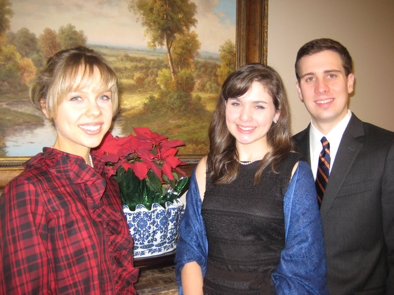 The three former high school valedictorians, from left, Marie, Elizabeth and Robert, convene for a Wicks family moment.