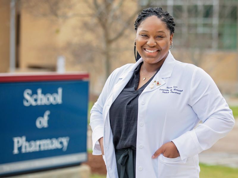 Alexcia Carr will graduate in 2023 from the University of Mississippi School of Pharmacy.