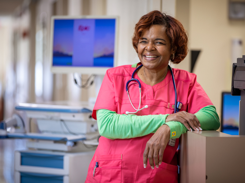 Benita Spann, a senior staff RN at UMMC Holmes County, is on the front lines delivering care in the Lexington hospital’s emergency department and serving as a nurse leader.