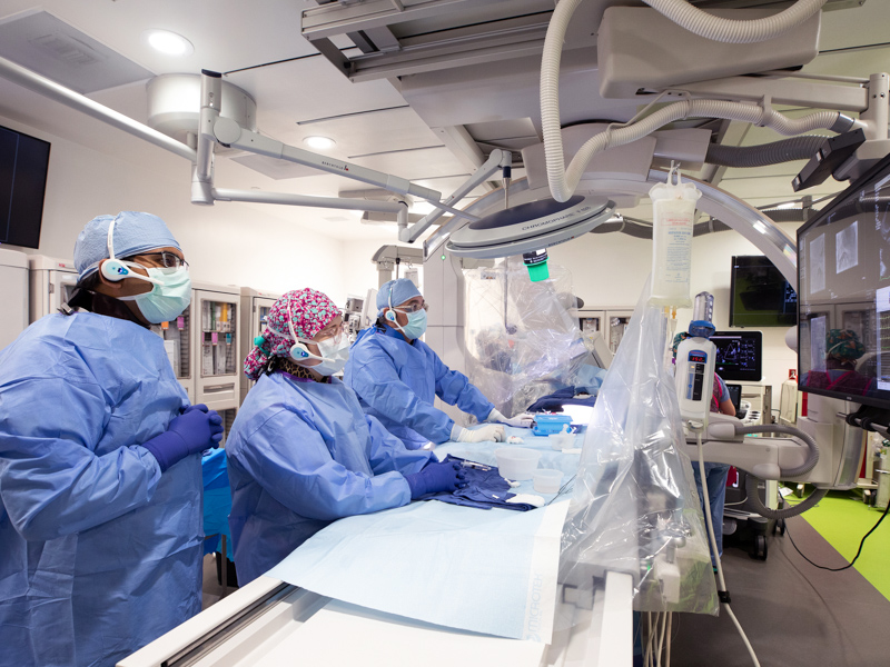 A state-of-the-art catheterization lab at the Children's Heart Center of Children's of Mississippi allows for treatment of babies as small as a pound and a half.