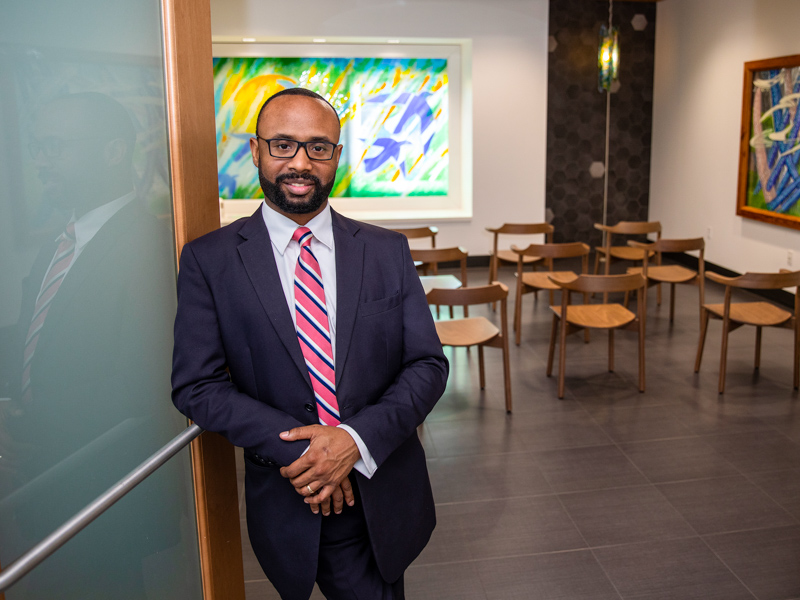 The Rev. Mark Gilbert, chaplain for Children's of Mississippi, welcomes patients' families as well as employees to the chapel of the Kathy and Joe Sanderson Tower.