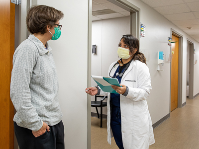 Dr. Melissa McNaull, left, reviews a patient's visit with Dr. Anisha Patel, a resident in the MS Delta Family Medicine Residency Program.