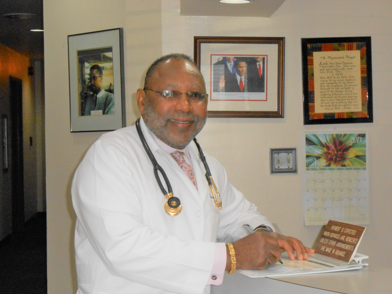 Oliver, who opened his private practice in Washington, D.C., in 1983, is shown here years later in his office. He served the community there for 34 years, closing his practice in 2017, when he retired.