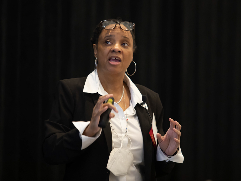 Mississippi Department of Education Executive Director of Elementary Education and Reading Dr. Tenette Smith speaks on kindergarten preparedness during the Mississippi Thrive! summit.