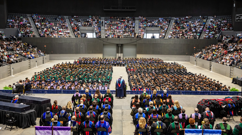 Friday's ceremony was the first in-person graduation to include six UMMC schools of health sciences since 2019. Melanie Thortis/ UMMC Communications 