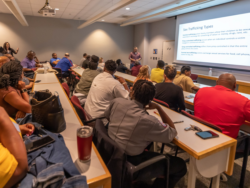 UMMC's Police attended training on how to identify victims of human trafficking conducted by the Mississippi Bureau of Investigation. Melanie Thortis/ UMMC Communications